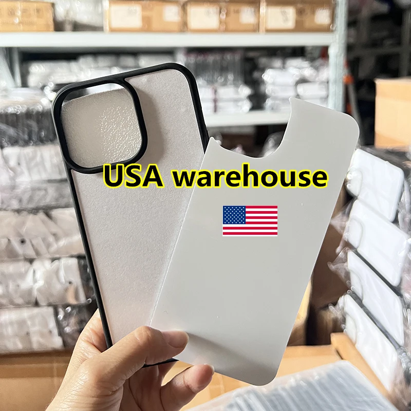blank phone cases for sublimation High quality factory wholesale USA warehouse Aluminum Plate  2d tpu case phone sublimation