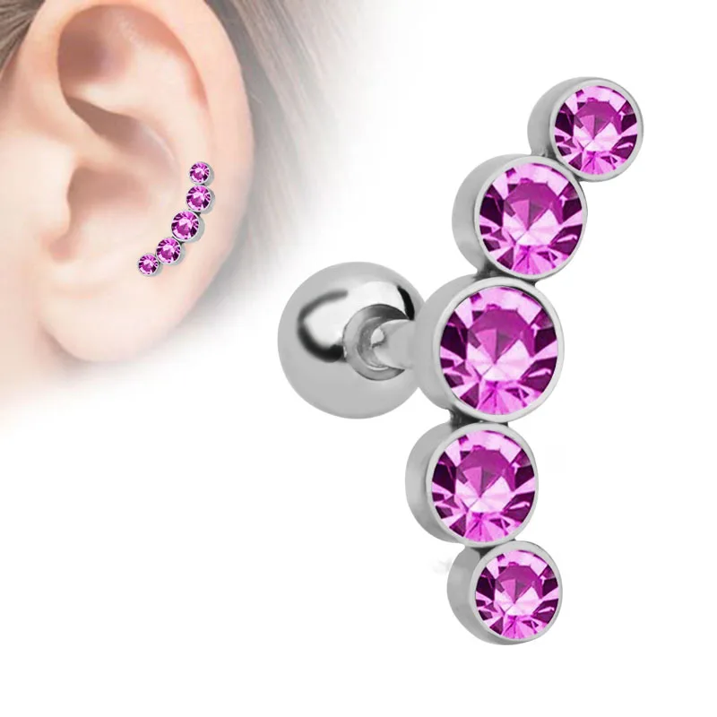 16gauge Steel Ear Tragus Cartilage Piercing Crystal Conch Earrings Barbell Piercing Ear Stud Helix Sexy Jewelry