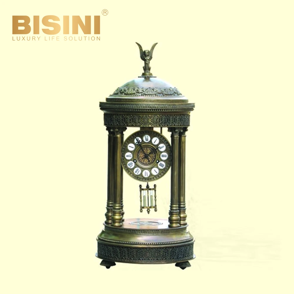 Antique luxury European classical woman figure painting In both side Table Clock classical retro Enamel Desk Clock with Pendulum