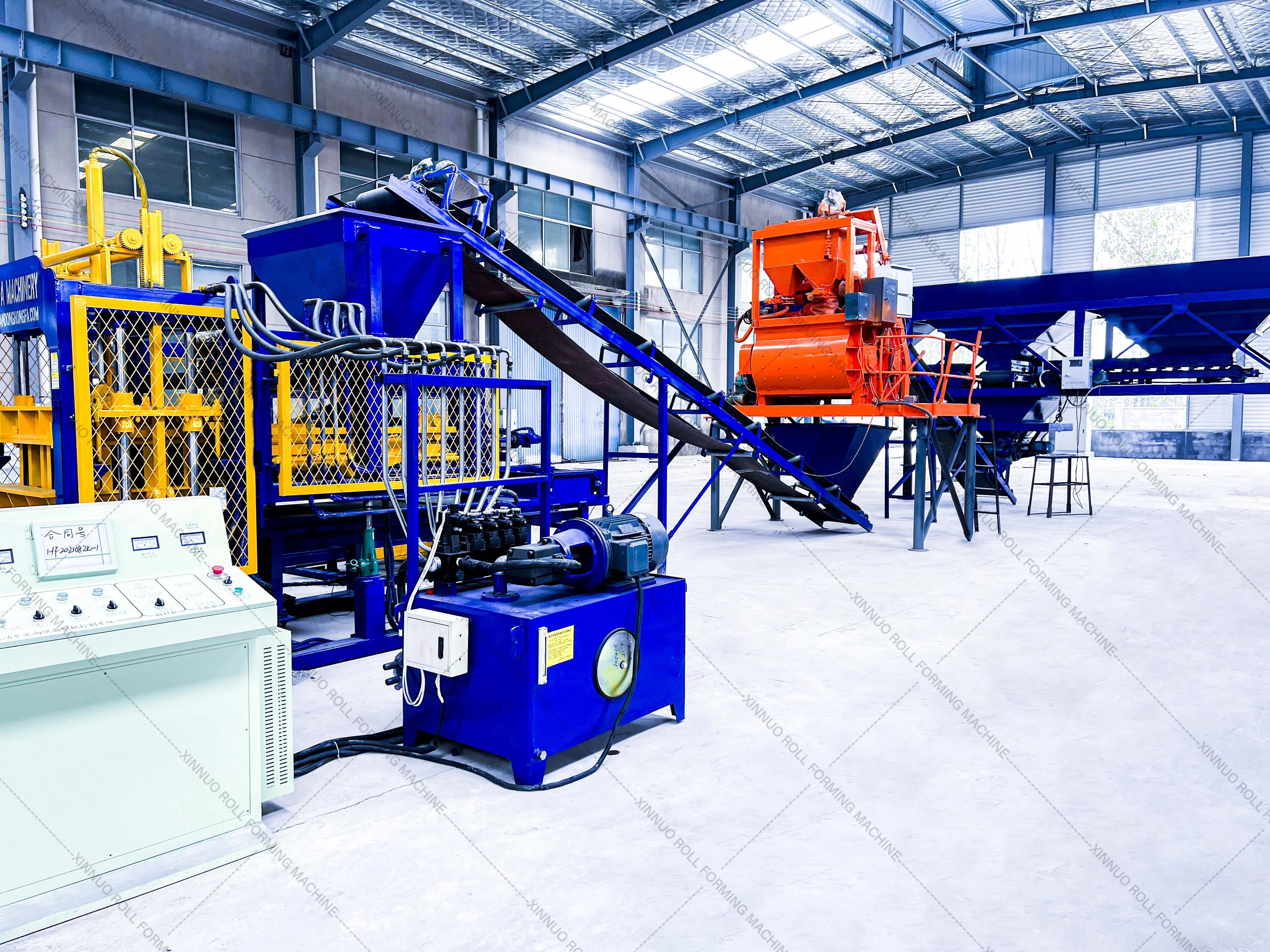 QT4-25 Hollow Cement fly ash Block bricks Making machinery Cement Laying Block Concrete Brick Making Machine Production Line