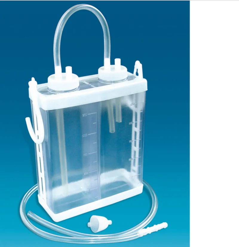 
Amazon hot sale double chambers Chest Drainage Bottle for pleural effusion Drainage reflux prevention safe high leakproofness 