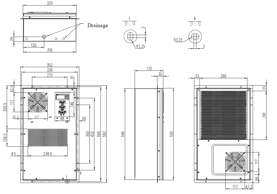 600w Industrial 220v Ac Indoor Cabinet Telecom Enclosure Air Conditioner For Electric Panel Air Cooling Units