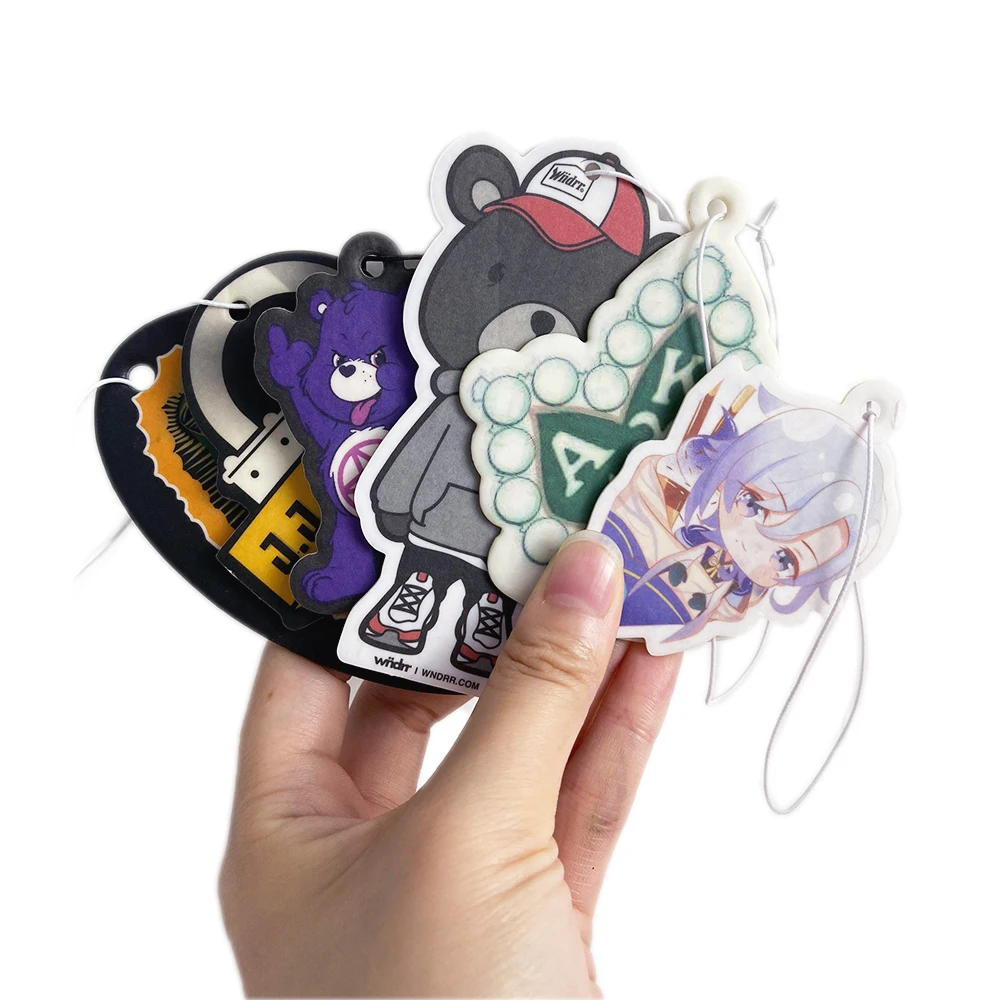 Oem printed logo coffee multiple scent car air freshener strong smell