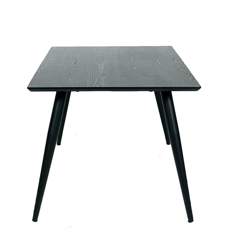 Minimalist modern style household 25mm thickness ash veneer black long dining table