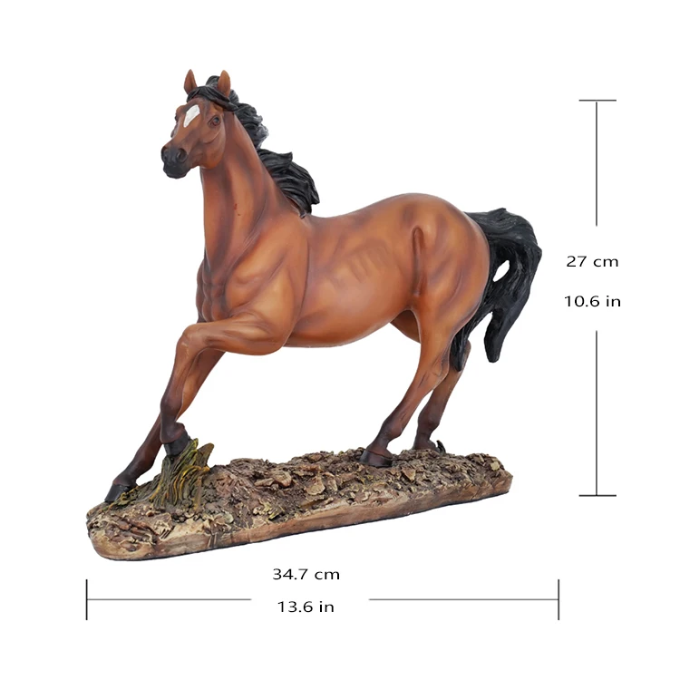 Resin Brown Running Horse Pendulum Table Top Crafts Ornaments Home Decor and Gift