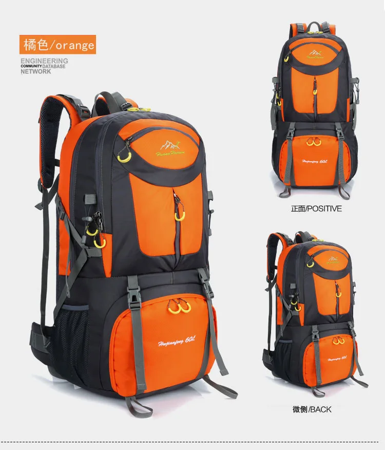 40L,50L,60L Outdoor Sport Travel Daypack for Climbing Touring Waterproof Lightweight Hiking Backpack