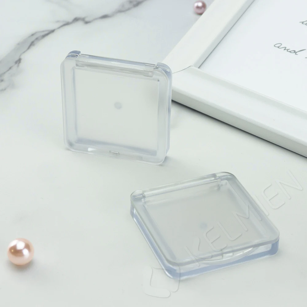 Wholesales Beautiful Square Blush Box Transparent Makeup Clear Eyeshadow Case Compact Powder Container