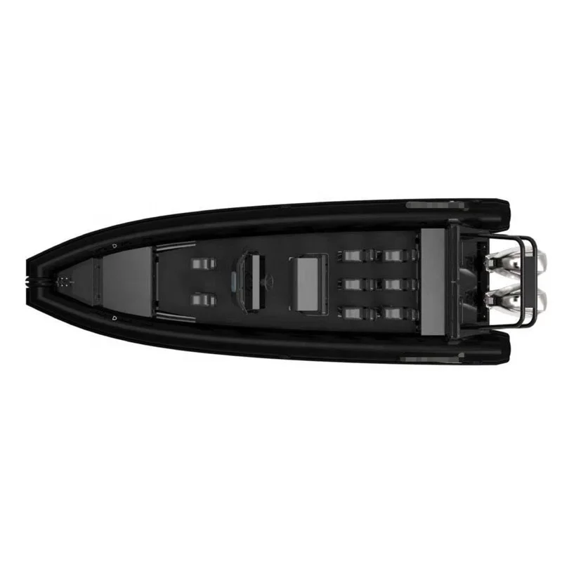 2024 New Design 15 people Aluminum Hull PVC/Hypalon RIB Boat with Double motor for Life-saving