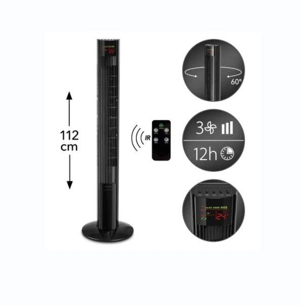 2024 Factory Direct Supply 46' Silent Tower Fan Remote Control Timer Smart Home Appliances Household Hotel Garage Cooling Hot