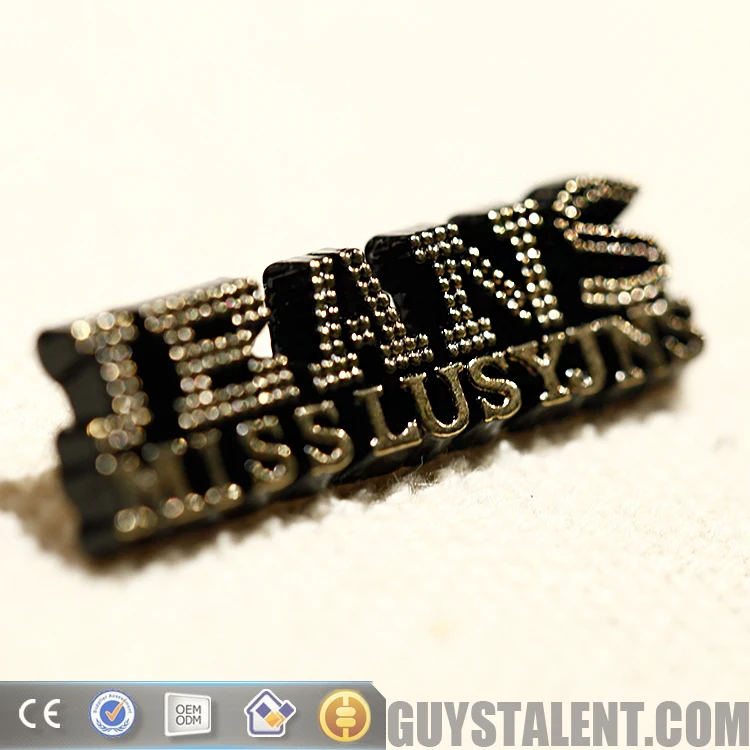 Custom Garment Hat Bag Luggage Brand Logo Gold Cooper Steel Metal Logo Pins Label Name Tag Plate Clothing Metal Logo Metal Tag