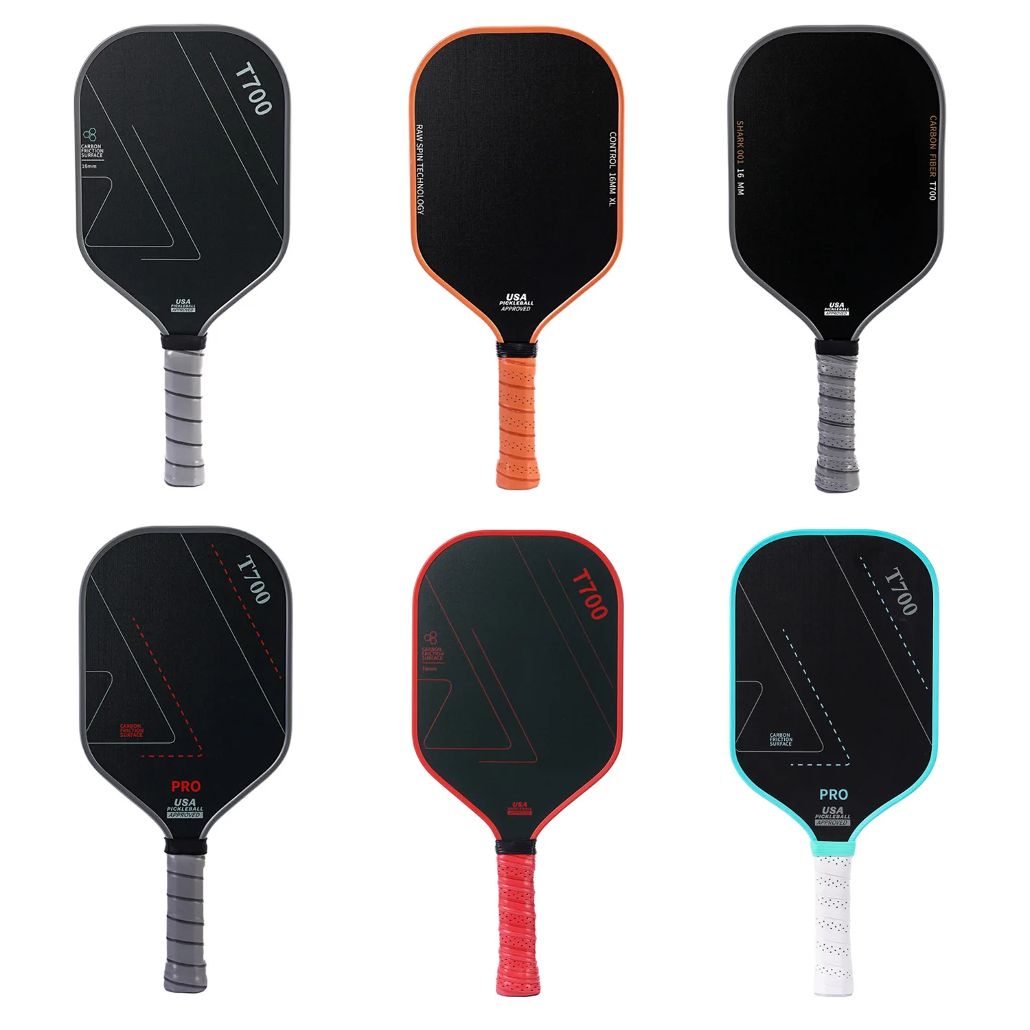 High Grit Spin Compliant Enhanced Power Pickleball Paddle Sweet Spot Raw Carbon Fiber Glass Fibre Surface Fiberglass PP Hole