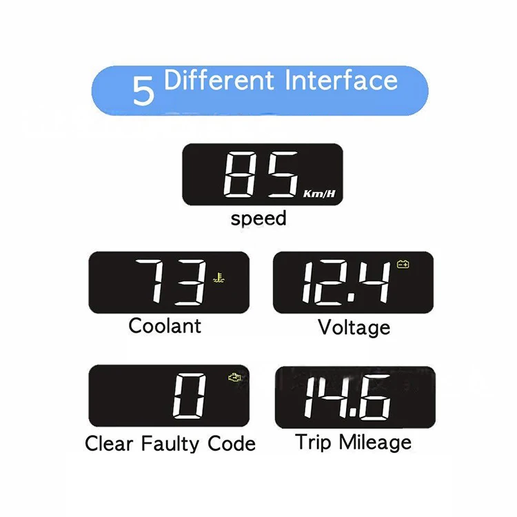 Заводские поставки сигнализация превышения скорости режим OBD проектор лобового стекла с USB-питанием от 2 3 дюймов дисплей защитой скольжения