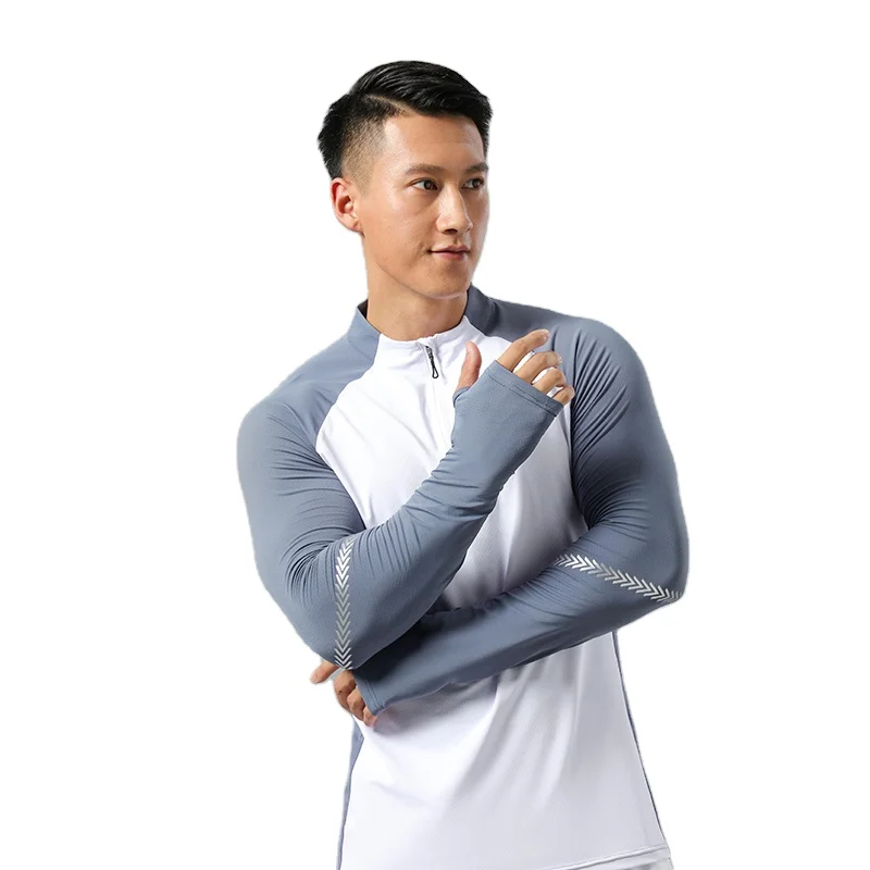 Custom Blank Oem Design Fitness Gym T Shirt Winter Sports Clothes Running Training Tops Men
