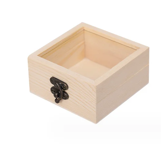 Dried flower wooden box glass covered wooden box candy boxes with covered