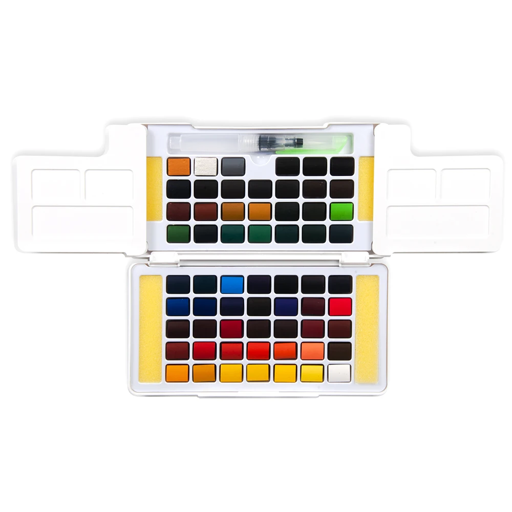 36 wholesale watercolor paint palette cakes set with brush