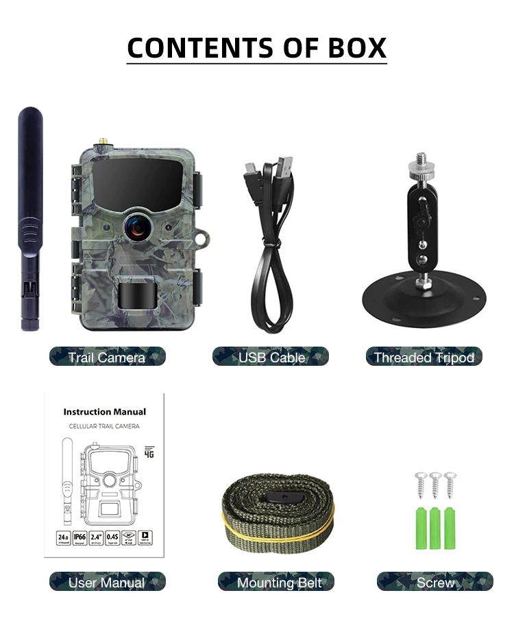 4G Trail Hunting Camera 1080P Wildlife Trail Camera Wireless IP66 Waterproof Solar with GPS&APP Cloud Live Video