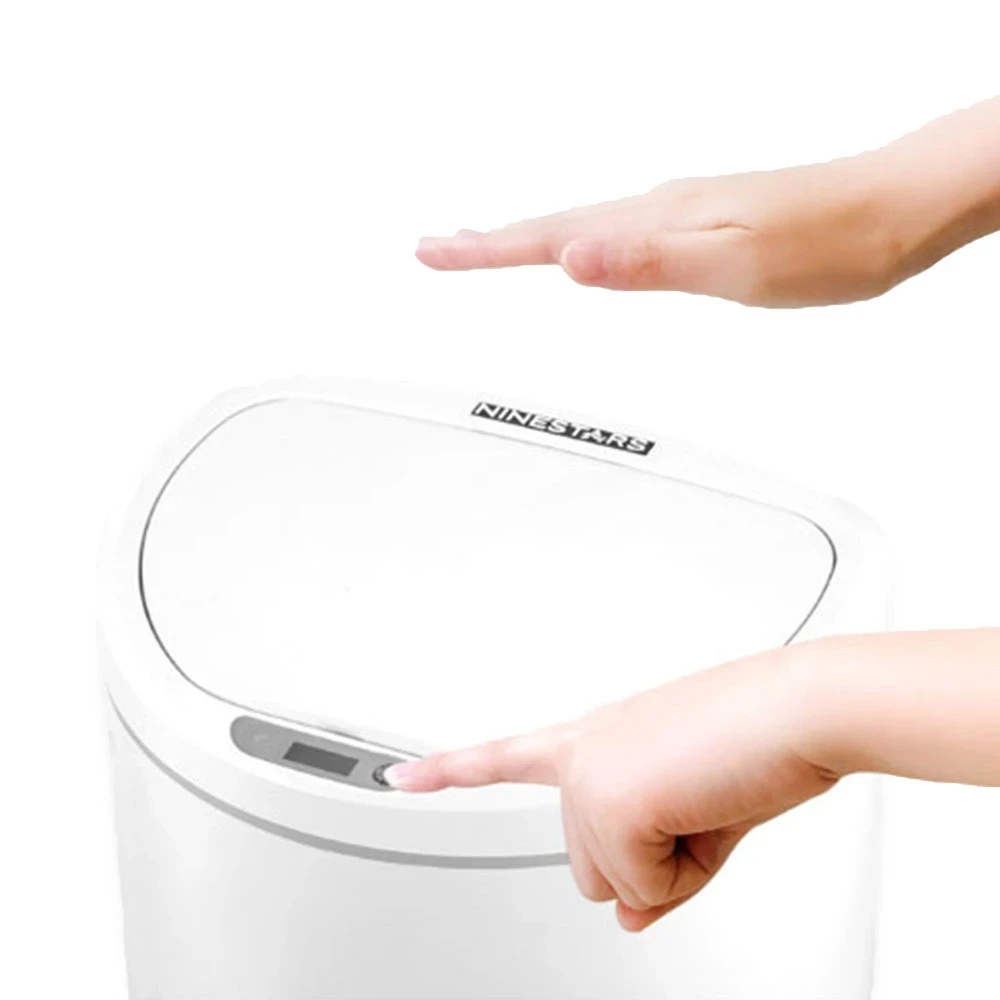 NINESTARS Waterproof Smart Induction Trash Can 10L Large Capacity Automatic Sensor Rubbish Bin