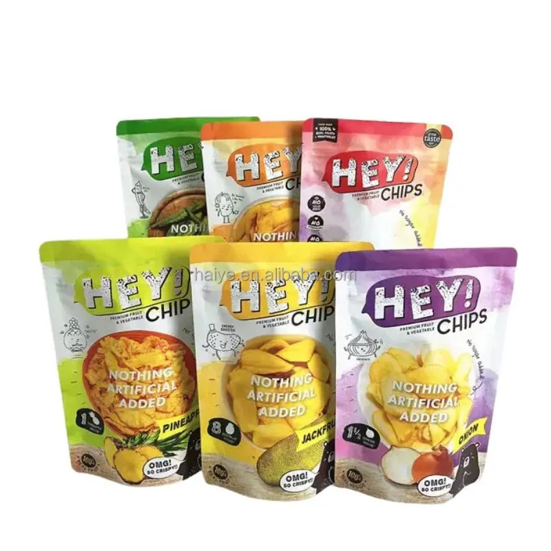 Resealable Stand Up Pouch Food Packaging Candy Biscuit Nut Aluminum Foil Bag Plastic Packaging Ziplock Bag