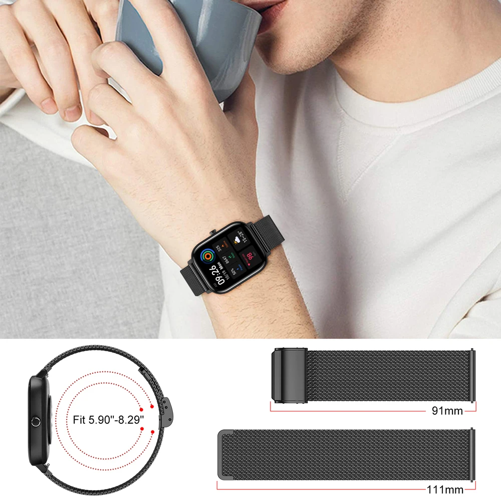 Metal Strap For Amazfit GTS 2/GTS 2 Mini/GTS 2e, 20mm Mesh Woven Stainless Steel Band For Amazfit GTR 42mm/GTS 4/GTS 3