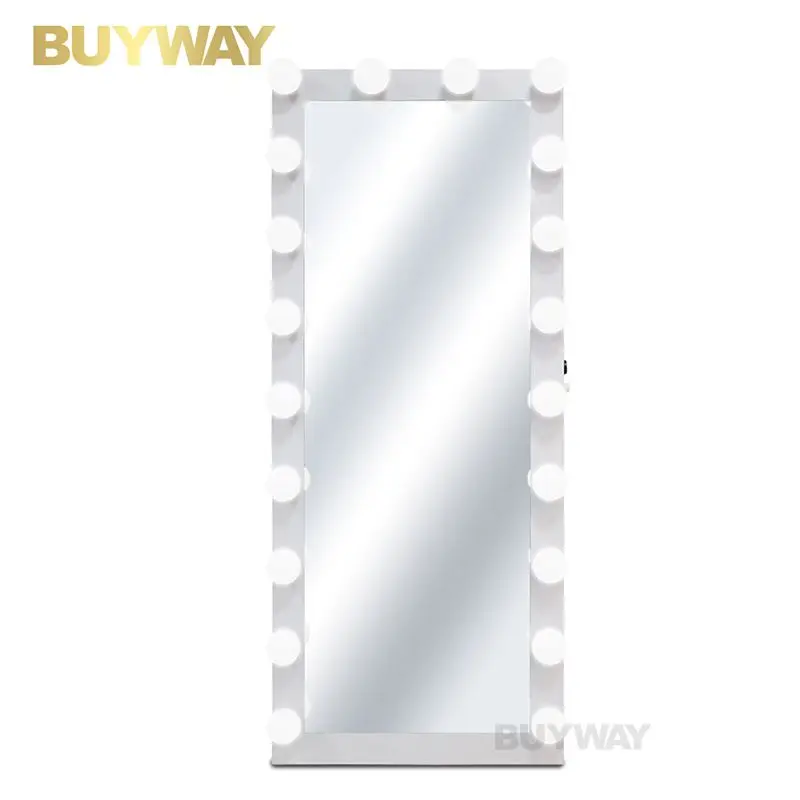 Белое голливудское зеркало для макияжа с регулируемой яркостью 20 лампочек