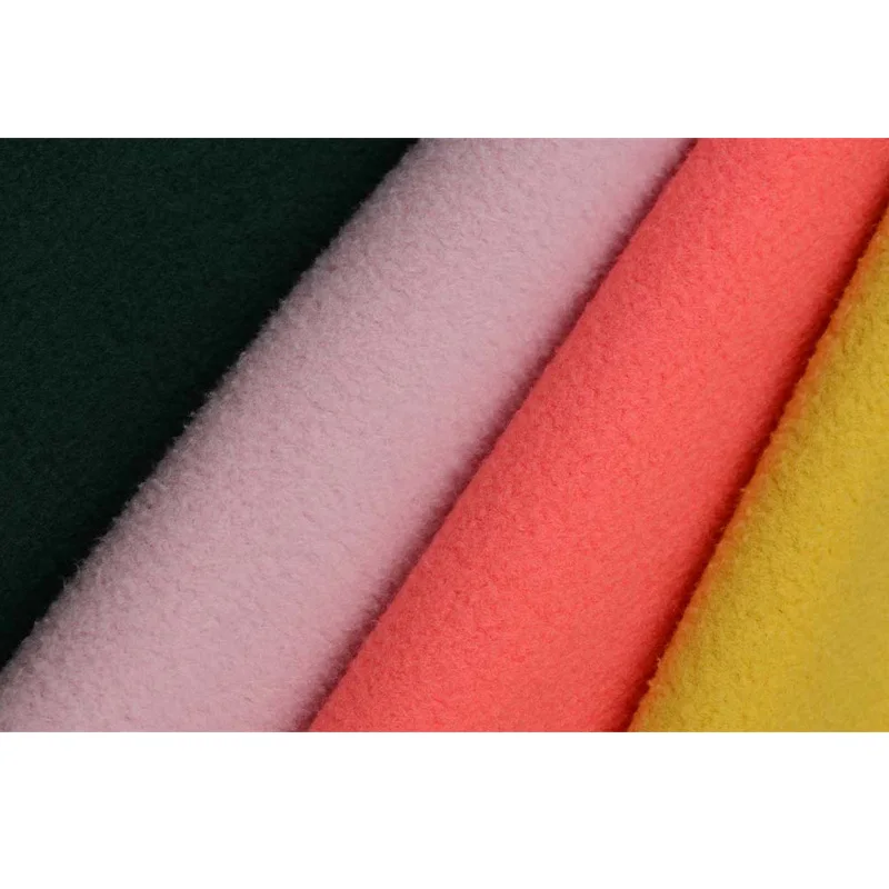 Wholesale 100% Polyester 2 Side Brushed Anti-pill Solid Polar Fleece Fabric Tela with Double Brushed Fabric