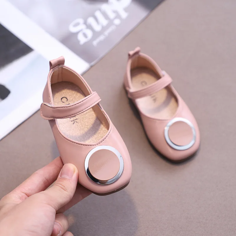 2022 Spring New Fashion Girls Genuine Leather Flat And Comfortable Children School Uniform Bow Princess Dress