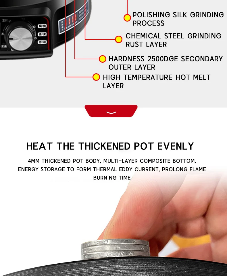 Household Electric Cooker Electric Wok 220V Frying and Frying
