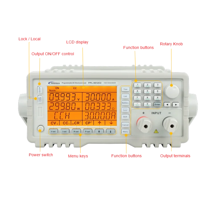 TWINTEX PPL-8612B1 высокого напряжения точность 250W 300W 500 V 15A программируемая электронная нагрузка постоянного