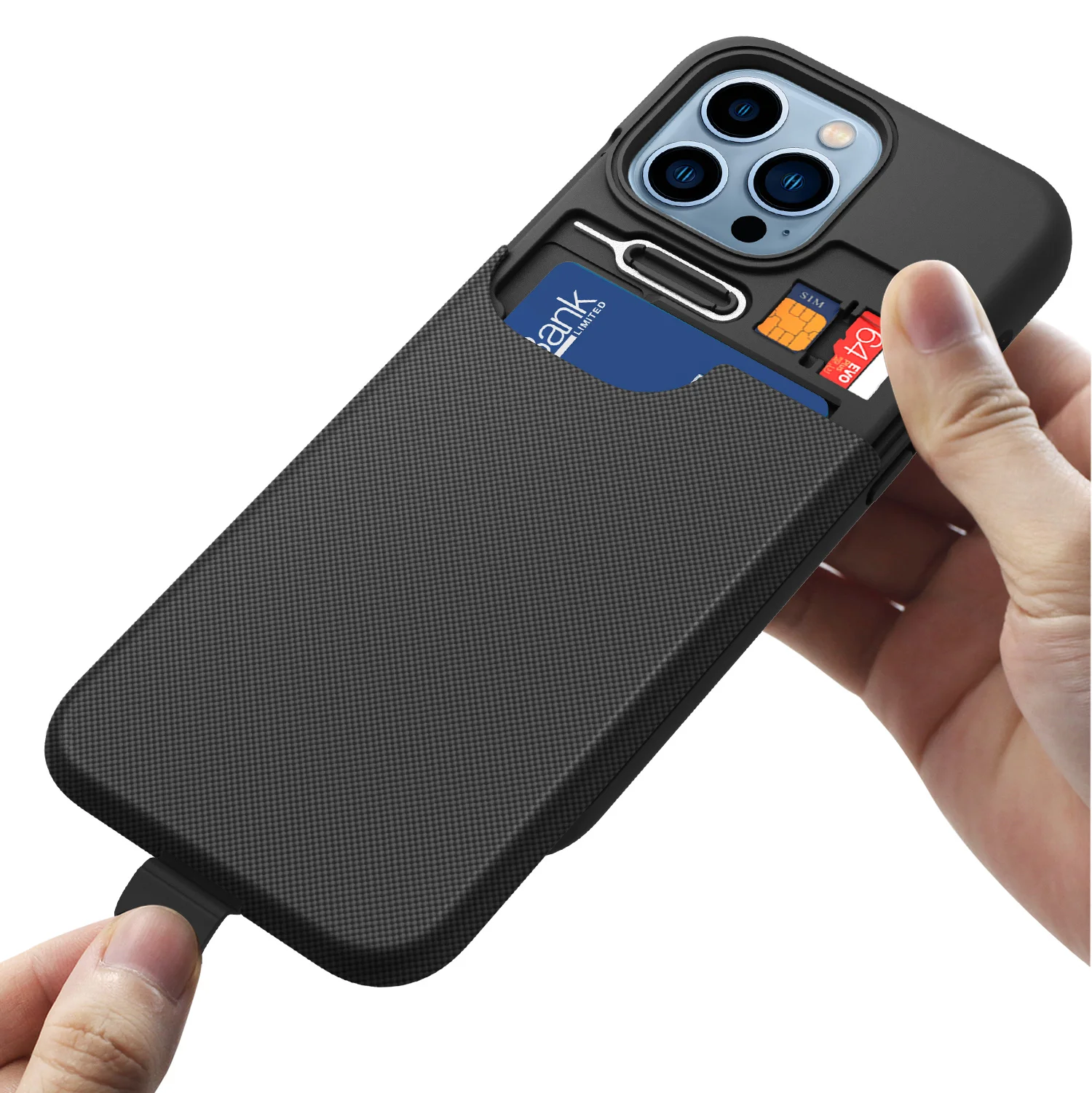 Для Apple держатель для кредитных карт ударопрочный Прочный Гибридный чехол-кошелек пластиковый ПК TPU мобильного телефона iPhone 12 13 Pro Max