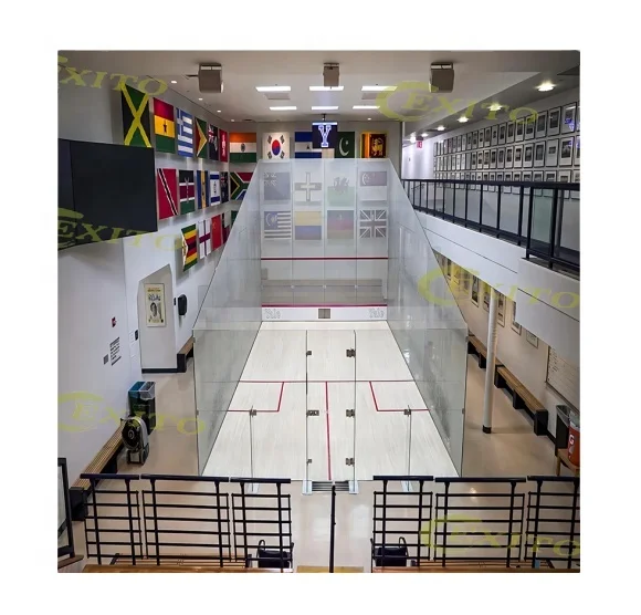 EXITO High Quality Raquetas de squash Indoor Single Double Squash Rackets Court with four vertical walls glass