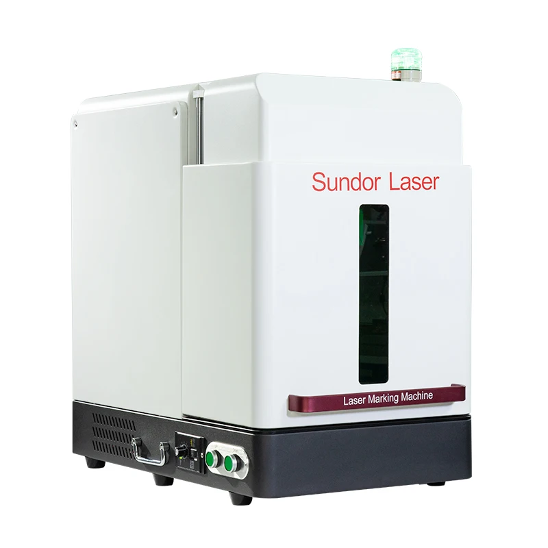 20w 30w  Cheap Fiber Laser Marking Machine Enclosed Laser Marker With Cover