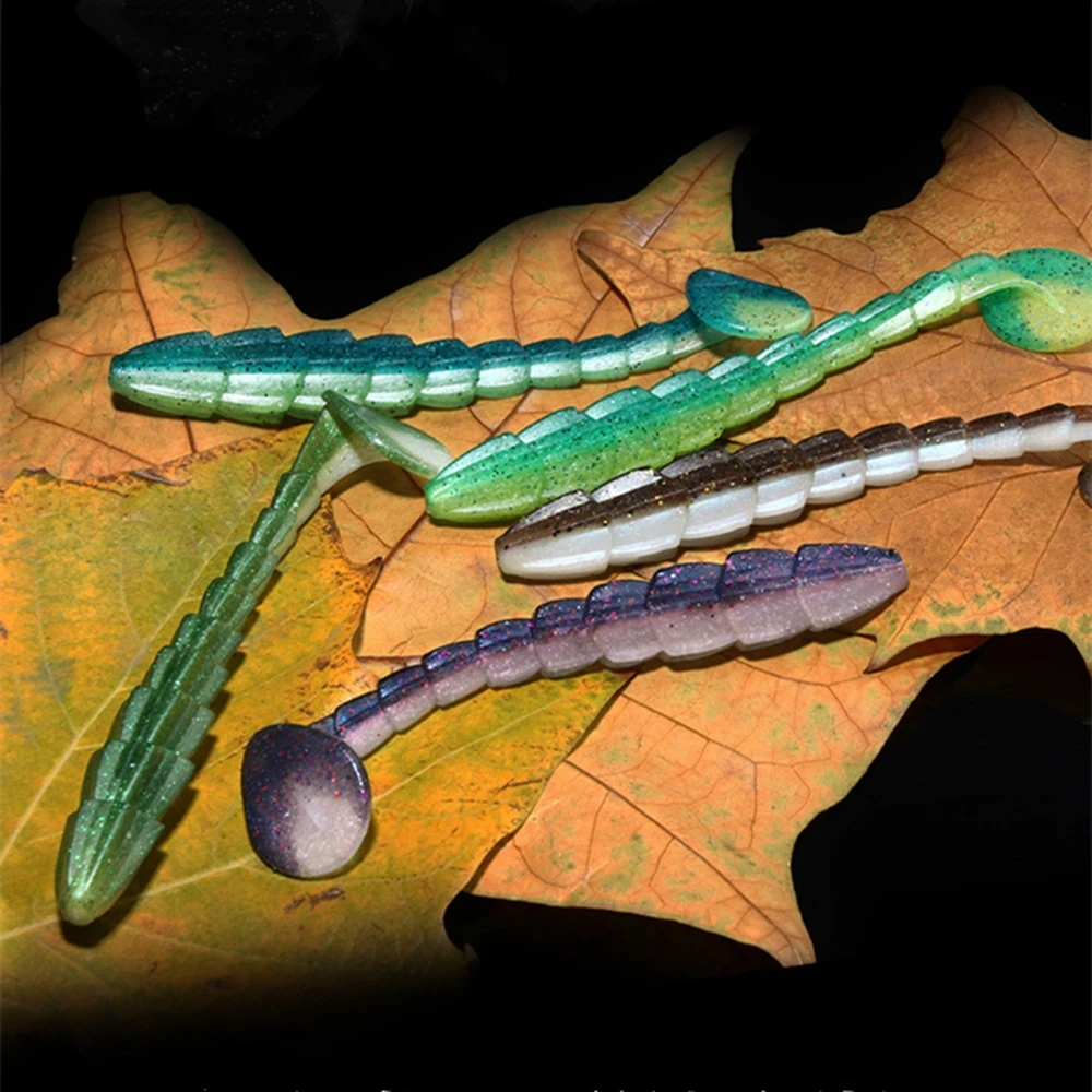 Top Right  S045 70mm 90mm 115mm Soft Swimbait Shad Bait Bass Fishing Lures Paddle Tail Soft Plastics Lures