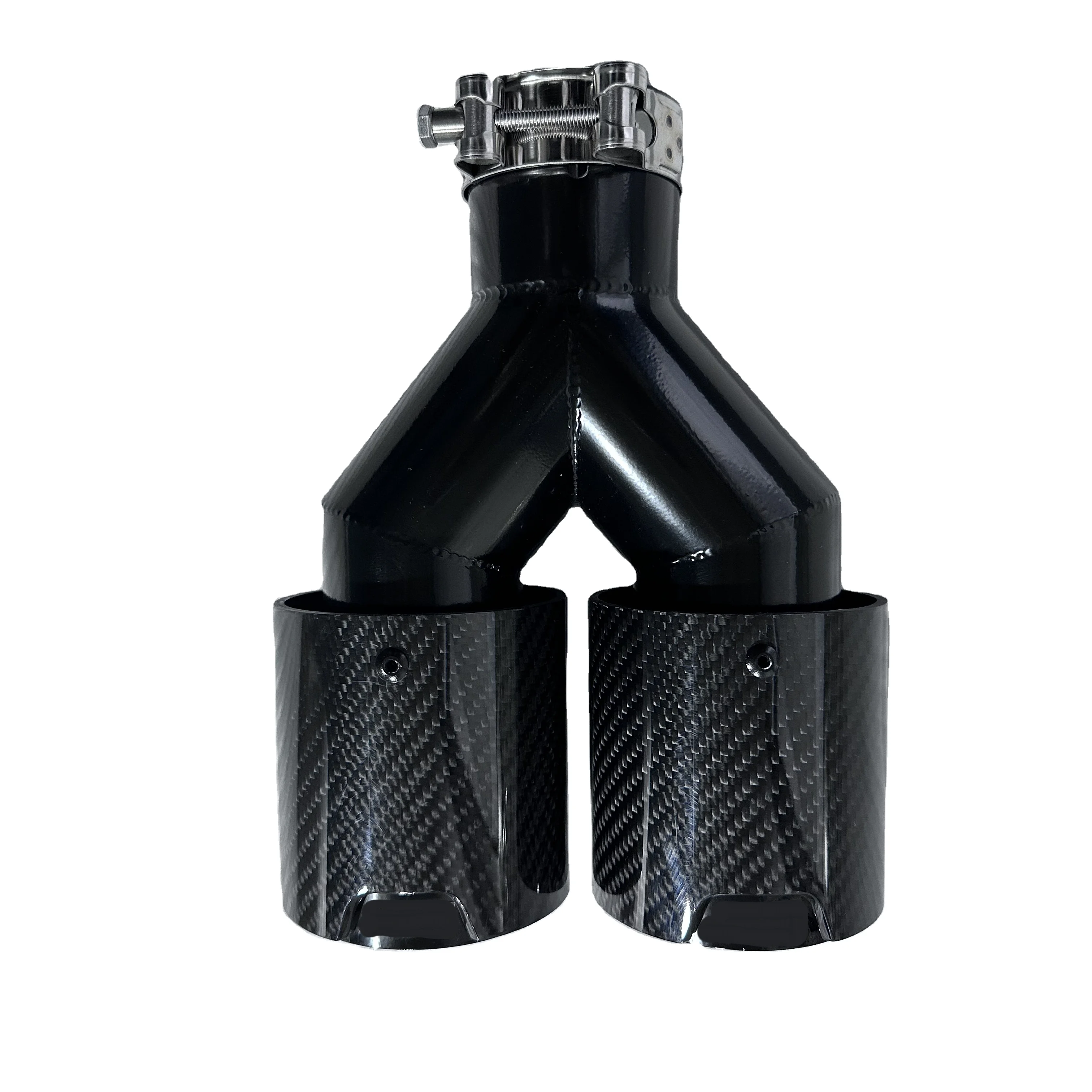 Stainless Steel Carbon Fiber Black Plated MP Dual Outlet Exhaust Tips M Performance for BMW