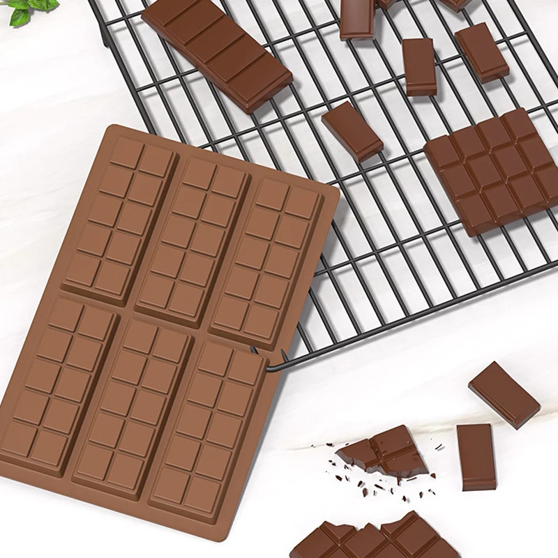 Custom Logo Heat Resisting Diy Bpa Free Food Grade Silicone Baking Mould Snap Candy Bars Chocolate Bar Mold Deep