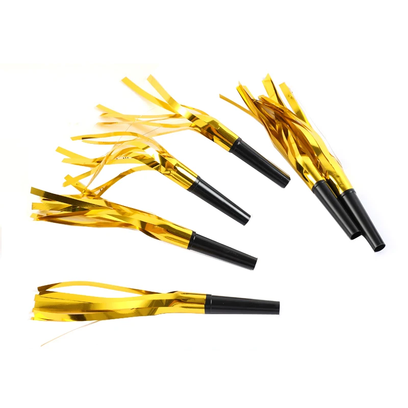 Забавная одежда для дня рождения костюм новогодней вечеринки поставки подарки гостей нагнетатель фена с вырезами цвета металлик фольга бахромой мишура труба дудки