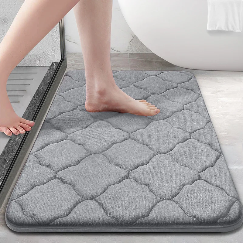 Memory Foam Bath Mat 24x16, Ultra Soft Non Slip and Absorbent Bathroom Rug, Machine Wash Dry, Comfortable Carpet for Shower