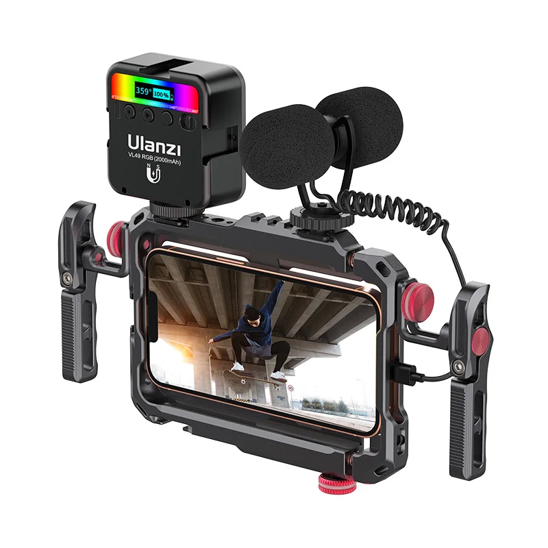 Ulanzi Lino Smart Phone Cage Video Rig grip Filmmaking case Phone Video Stabilizer Metal Cage for iPhone X/11/12/13 pro max