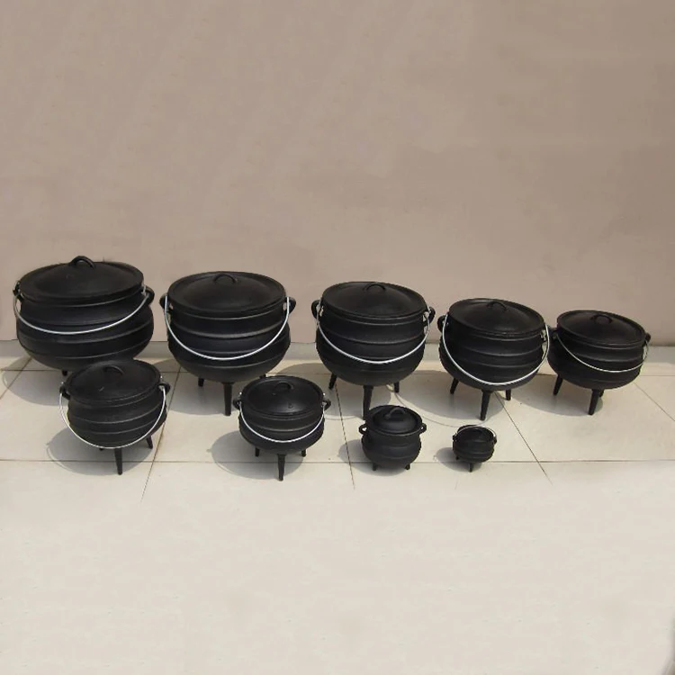 Cast Iron preseasoned potjie stock pots