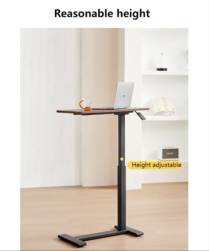 Simple and Modern Mobile Laptop Cart Folding Desk Pneumatic Lift Table Modern Tea Table Ergonomic Study Bed Side Lazy Desk