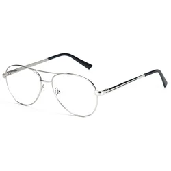 2021 Wholesale Vintage Round Anti Blue Light Glasses Metal Pilot Double Bridge Optical Glasses for Men Women