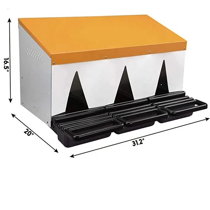 3 Compartment orange color chicken nest box  Laying Nest Easy Assembly with Removable Plastic Egg Collection Basket with curtain