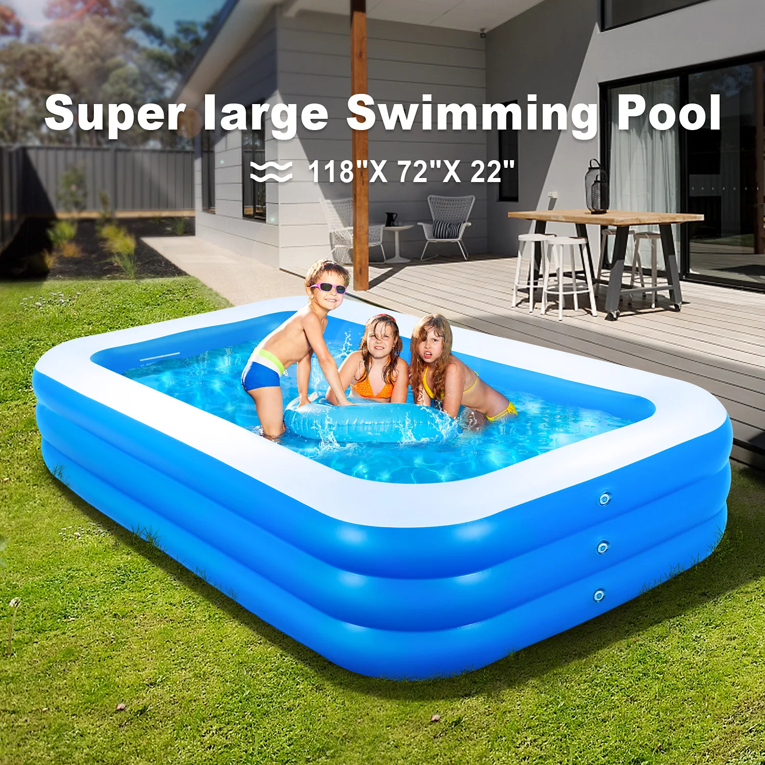 Family Kids Outdoor Swimming Thickened Fabric Portable Inflatable Swimming Pool