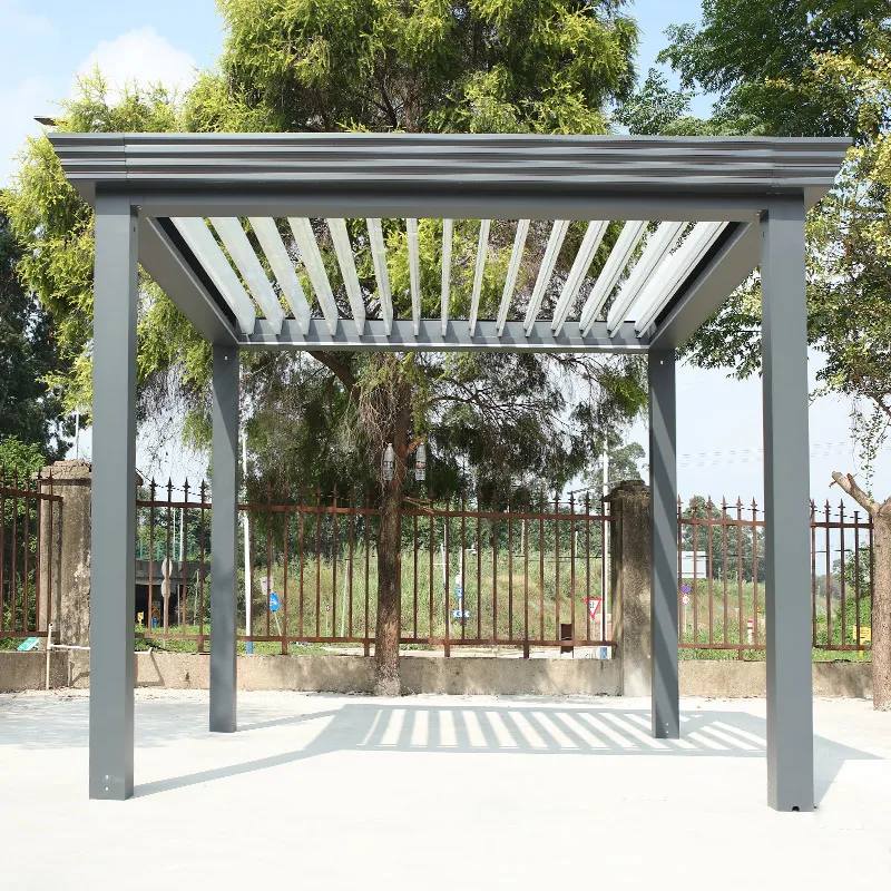 Garden Terrace Balcony Pergola With Retractable Louvered And Sunshade Canopy Pavilion Gazebo