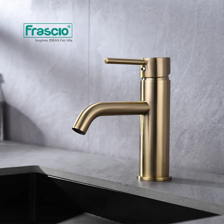 Frascio Hot Selling SS304 Gold Basin Faucets With Watermark Certificates For Bathroom Taps Basin Mixer Faucet Popular Style