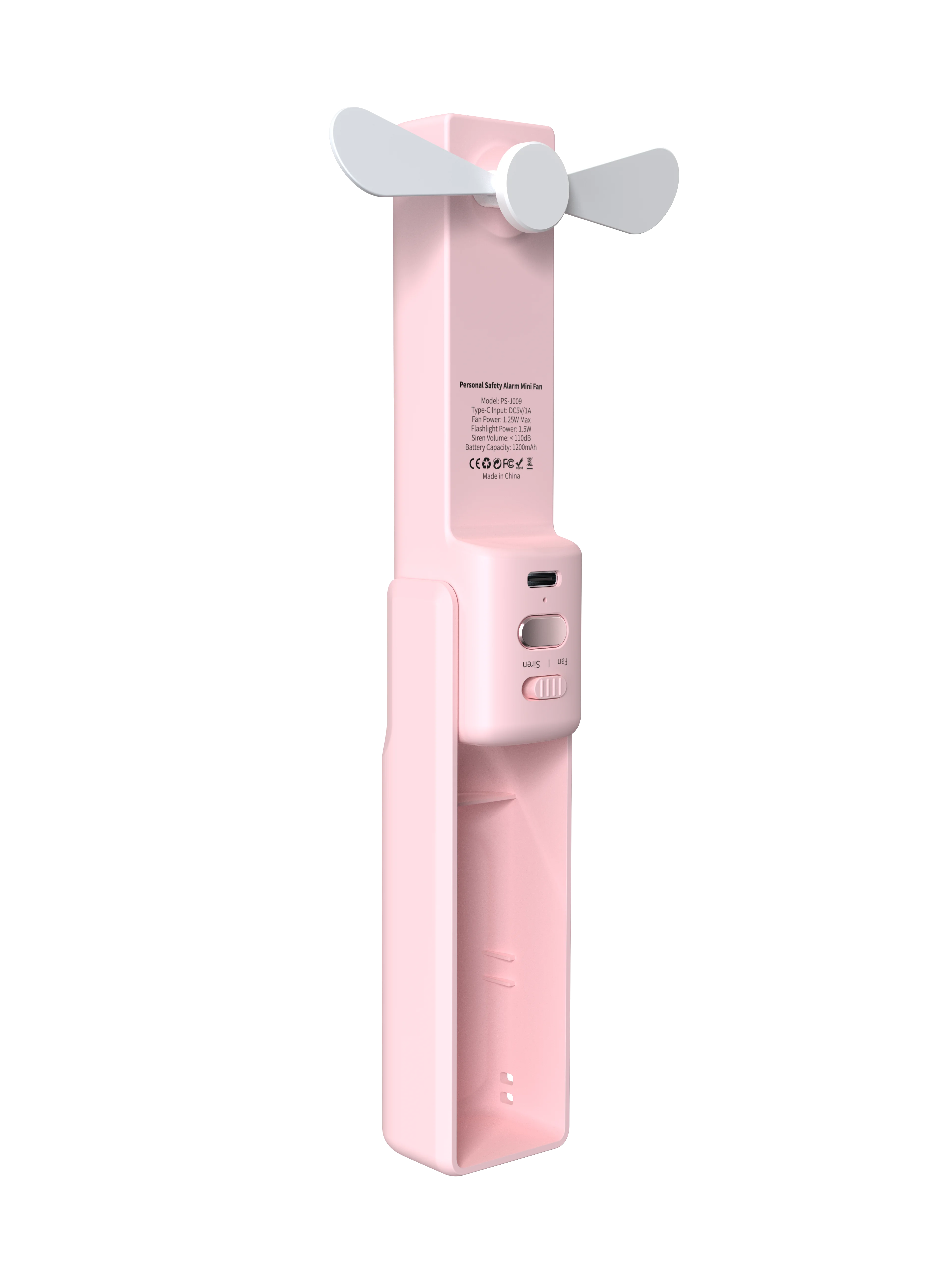 New folding rechargeable mini fan 4-in-1 air cooling fan portable power bank 1200mAh USB-C Input and Output