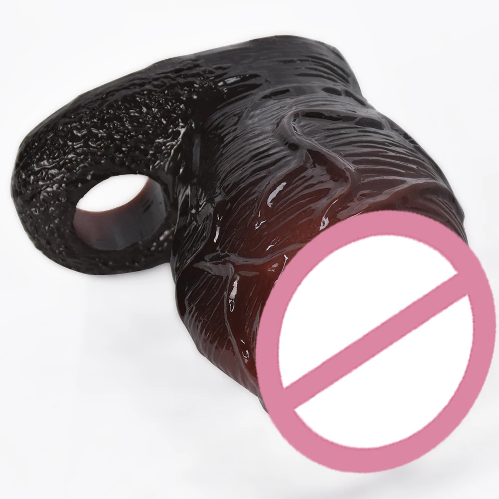 New Design Realistic Textured Cock Enlargement Sheath With Anti-off Ring Penis real Sleeve For Men Delayed Ejaculation Sex Toy