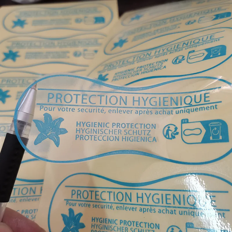 Custom Eco-friendly Transparent Hygiene Swimwear Stickers Clear Hygeine Protection Liner Sticker For Swimwear