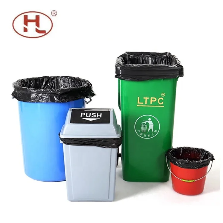 Extra Strong Black HDPE Biodegradable Plastic Garbage Bag For Construction Wastes