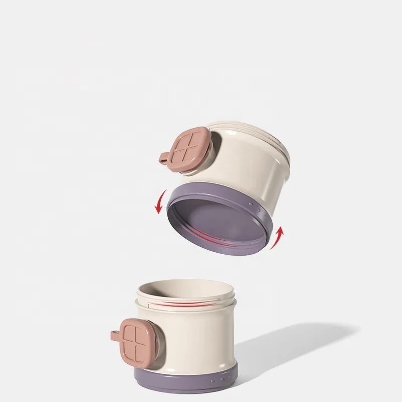 Baohui BBET Portable Infant Baby Toddler 3 Layer Food Snack Milk Powder Holder Pot Formula Storage Transparent