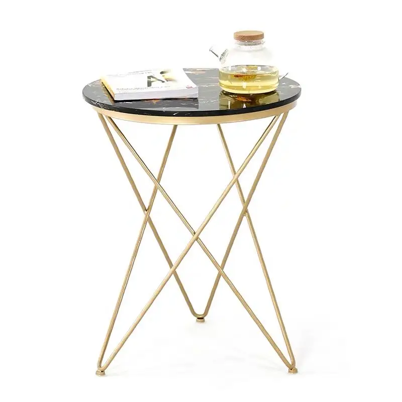 Современный журнальный столик, мебель для гостиной, журнальный столик с металлической рамой и мраморной поверхностью